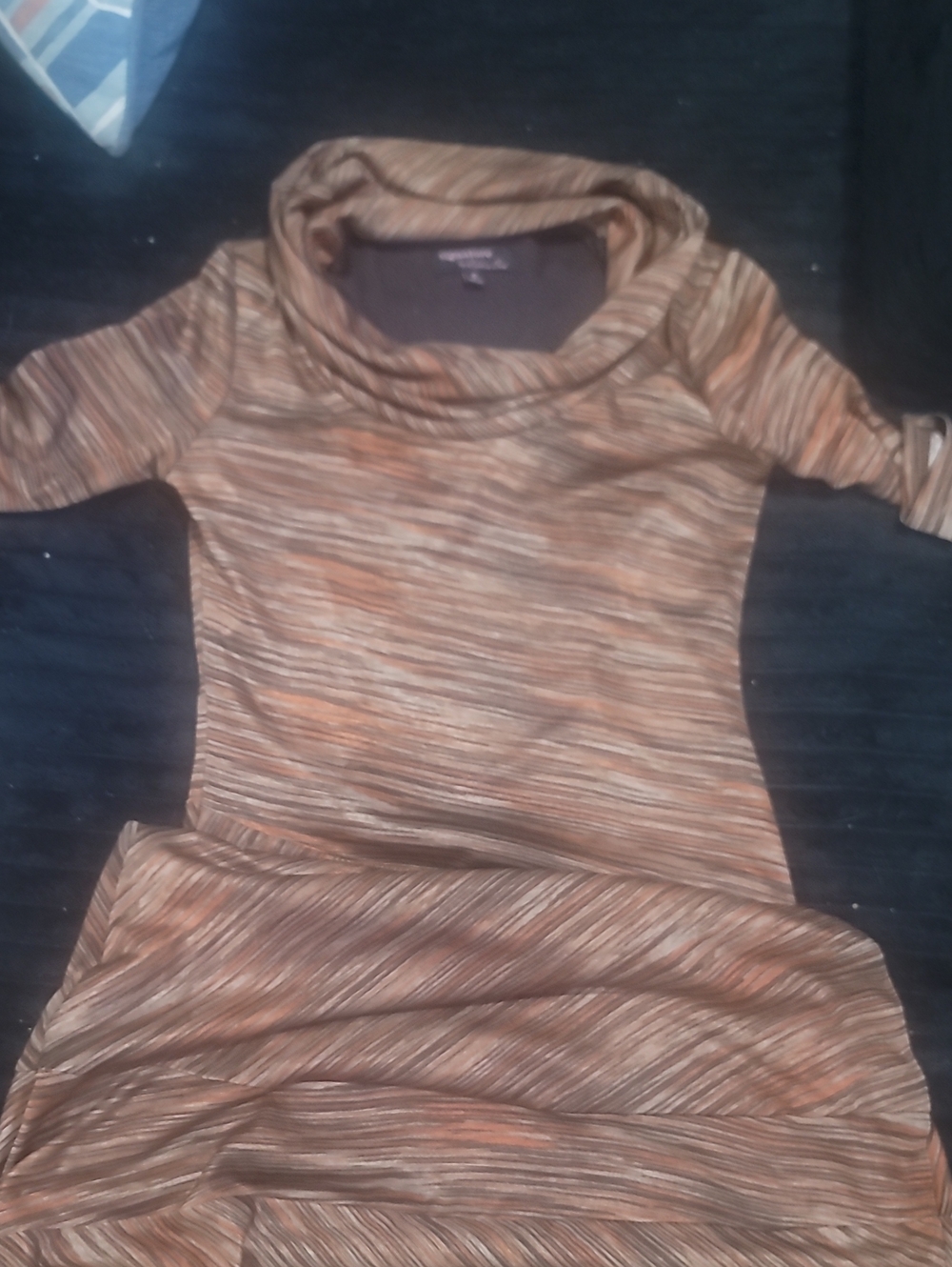 Robbie Bee Striped Knit Dress in Brown and Orange
